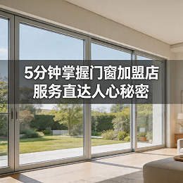5分钟掌握门窗加盟店服务直达人心秘密