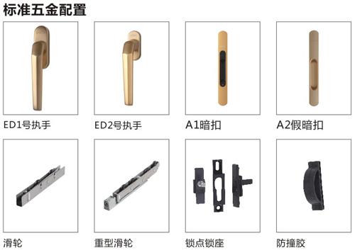 伊盾门窗标准五金配置 伊盾门窗标准五金配置